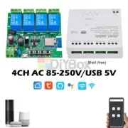1/2/4CH Smart WiFi Switch Relay Module Wireless Remote DC 7-32V/AC85-250V 433MHZ