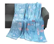 Glow in The Dark Throw Blanket Marine Life Luminous Blankets Blue Colorful Plush Blankets