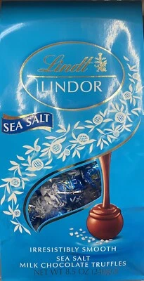 NEW Lindt LINDOR SEA SALT Milk Chocolate Truffles 8.5 oz Bag - FREE SHIP