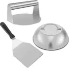 Smash Burger Kit with Lid Griddle Spatula 5.5 Inch Stainless Steel Burger Press