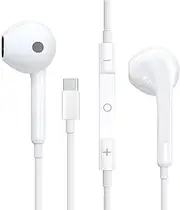 USBC Headphones, Wired Headphones USB C with Volume Control Noise Cancelling, USB C Earphones for iPhone 15/iPad Pro/Samsung Galaxy S23/S22/S21/FE/S20/Z/Flip 3/Fold 4/A53/A54/Pixel 6