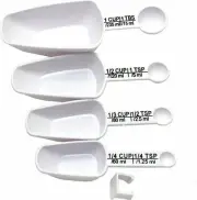 Chef Craft 4pc Nesting Measuring Scoop & Spoon Combo Set - Measure 1/4 tsp to...
