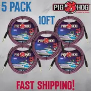 5-PACK Pig Hog "Riviera Purple" Instrument Cable, 10ft PCH10RPP