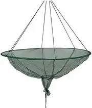 Hoop Net Fishing - Mild Steel Frame, Large Round Net, Foldable Bridge Casting Nets, Portable Dock Equipment, Fishing Equipment with Outdoor Scenario