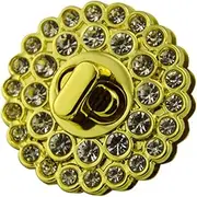 STOBOK Replacement Bag Lock 2pcs Round Turn Locks Diamond-Decorated Handbag Clutch Purse Closure
