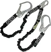 AFP 6FT Double Leg Internal Shock Absorbing Safety Fall Protection Lanyard with Dual Pelican Rebar & Snap Hook |Heavy-Duty Webbing | OSHA & ANSI Rated (Steel)
