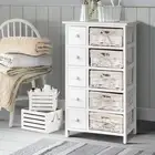 5-Basket Storage Cabinet Pull Out Drawer Organizer Cupboard Removable White