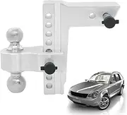 Adjustable Trailer Hitch, Heavy Duty Drop Hitch Aluminum Tow Hitches, 6 Inch Drop Rise Aluminum Drop Hitch, Maximum Pull Force 12500LBS, Maximum Weight 950LBS, Tow Hitch Mount with Locks
