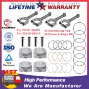 4X Connecting Rod + 4X Piston & Rings Kit For Hyundai Accent Kia Rio 1.6L 12-17