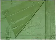 Bush Tracks Vinyl Ground Sheet 132x213cm – OD Green Waterproof PVC Tarp with Hood & Snaps – Lightweight, Quiet Shelter or Mat for Camping, Hiking, Mess Areas & Emergency Use