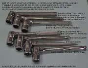 1/2"W Bi- Hex and 7/16"W Bi-Hex Steel Box Stainless Steel Handle Spanner-2 pc