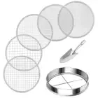 3X(Soil Sifter Stainless Steel Riddle Sieve Set for Gardening with 5 Sizes7794