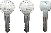 KeyPower N001-N250 & N001R-N250R PreCut Keys (2) for Thule Ski, Roof, Cargo Box, Carrier Racks and Crossbars, Select Your Key Number, Come with One Free D1251 LockCore Control Removal Key, Code:N017
