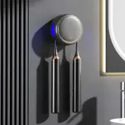 Black Round UV-C Toothbrush Sterilizer Holder with Drying Function