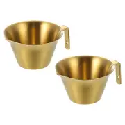 Espresso Measuring Cup, 2 Pcs 304 Stainless Steel Espresso Shot Cup, Gold