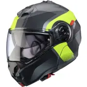Duke Evo Indy Matt Grey Yellow Flip Up Helmet