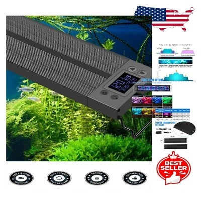 Adjustable Multi-Color LED Fish Tank Light with Timer for 18-24 Inch Aquariums