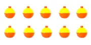 10 Pack of 1" Orange and Yellow Round Fishing Bobbers - classic fishing floats