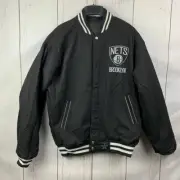 Vintage Brooklyn New York Nets NBA L JH Design Reversible Varsity Jacket New Men