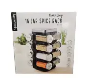 Kamenstein 16 Jar Plaza Spice Rack Includes Prefilled Spices Space Saving Design