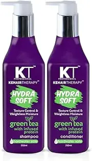 KEHAIRTHERAPY KT Professional Hydra Soft Texture Control & Weight Less Moisture Shampoo & Conditioner |Sulfate Free|Paraben Free 500ml {Pack Of 2} (Useful In Hard, Boring, Well Water With Extra Foam)