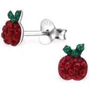 Kid's Sterling Silver Apple Stud Earrings