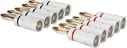 10Pcs Banana Plugs, Dual Screw Banana Connectors 24K Gold Plated Banana Speaker Plug Connectors for Speaker Wire, Wall Plate, Home Theater