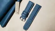 22 mm genuine leather handmade by YG in the USA watch band Prussian GREEN