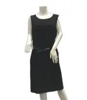 NEW Diana Ferrari Black Polyester Pencil Dress w/ Belt Ladies Size 16