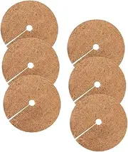 Kisangel Plant Protection Mats 6pcs Flower Mulch Mats Coconut Fiber Liner Flower Pot Supplies Round Anti-Grass Ring