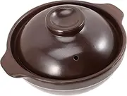 DOITOOL Pot Tools Casserole Clay Pot Clay Cooking Pots with Lids Earthenware Rice Pots Traditional Vintage Casserole for Shabu Shabu Cooking on Stove (Light Brown) 600ML Ceramic Stock Ceramics