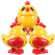 3 Pcs Clockwork Jumping Chicken Toys Wind-up Windup for Kids Toddler