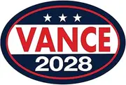 Magnet, Oval Campaign Magnet, JD Vance 2028, Republican, GOP, MAGA, 6" x 4" Magnetic Bumper Sticker