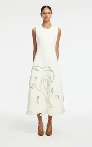 [Leo Lin] Cleo Appliquéd Sleeveless Midi Dress