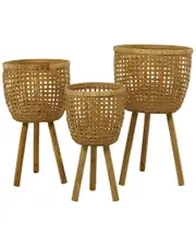 Peyton Lane Set of 3 Handmade Woven Basket Planters