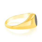9ct Yellow Gold in 0.64 Carat Agate Gents Ring, T