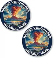 [No Thorns Media] Hawaii Volcanoes National Park Hawaii 2 Pack Pinback Buttons 2.25" Fun Pins for Clothes, Backpacks, Hats, and Jackets - Cartoon, Retro, and Punk Style Lapel Badges, Slogans, and Party Pins ID45000,