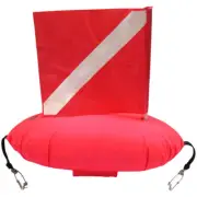 Spearfishing Float with Dive Flag – 420D Nylon, PVC Bladder, 2 Shark Clips