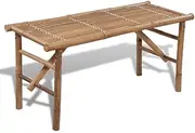 'vidaXL Timeless Classic Foldable Bamboo Garden Bench - Portable, Easy Cleaning and Weatherproof Outdoor Furniture Piece - Brown