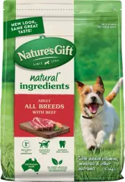 Nature's Gift Adult Dry Dog Food, Beef 2.5kg - 100% Complete & Balanced Nutri...