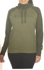 Champion Ladies' Fleece Hooded Pullover, Army Green Small