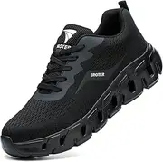 [HEOAARG] Safety Shoes Men Women Steel Toe Cap Work Shoes Lightweight Breathable Non-Slip Basketball Safety Shoes