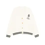 [Frame X Ritz Paris] Frame X Ritz Paris Logo-embroidered Cardigan S WHITE/BLACK