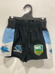 Cronulla Sharks Youth Rugby League Shorts Size 6,8,14