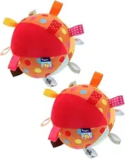 Kisangel Sensory Ball for Development 2 Pack Plush Bell Ball Tags Educational Toy for Boys and Girls Soft Comforter Toy Crib Decoration