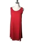 J Peterman Dress Women's Size 8 Red Sleeveless Maxi Shift