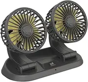 BGBLKLGPPN Dual-Head Car Fan 24V/12V Car Cooling Fan Truck Strong Wind Double-Head Fan Car Cooling System Color Box Car Fans for Summer Fans and Kits(B)