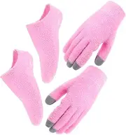Ipetboom Touch Screen Gloves Foot Mask Moisture Wicking Socks for Women Overnight Moisturizing Gloves Kit