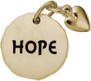 Gold-Plated Sterling Silver Hope Tag w/ Heart Charm by Rembrandt