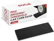 Pyle Car Driveway Curbside Bridge Ramp - Heavy Duty Rubber Threshold Curb Ramp, Used for Loading Dock, Garage, Sidewalk, Truck, Scooter, Bike, Motorcycle, Wheelchair Mobility, Other Vehicle